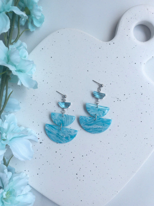 Turquoise & White Marble | 3-tiered Semi-circles