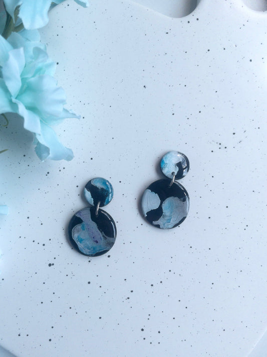 Black/Blue/Silver | 2-Tiered Circles