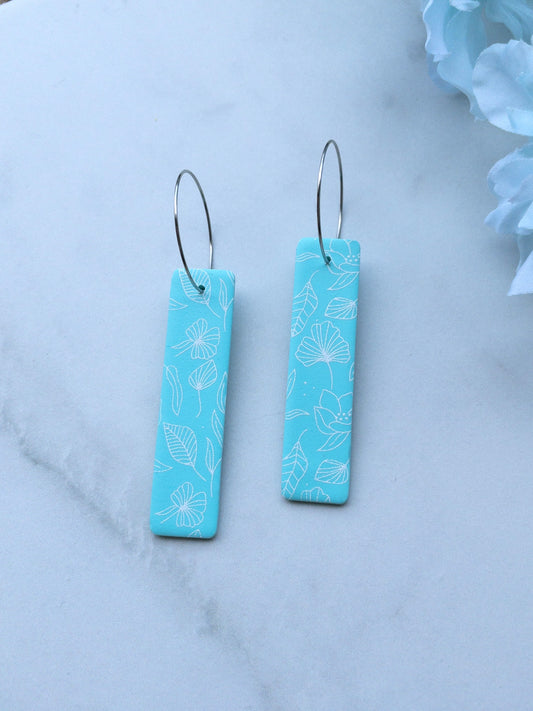 Mint & White | Vertical Rectangle Hoops