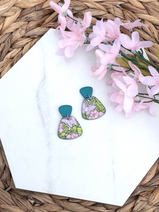 Teal & Butterfly Garden | Trapezoids