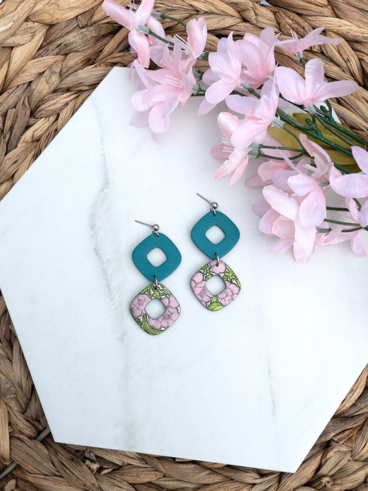 Teal & Butterfly Garden | Tiered Diamonds