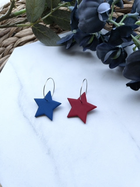 Independence Day | Mismatched Star Hoops