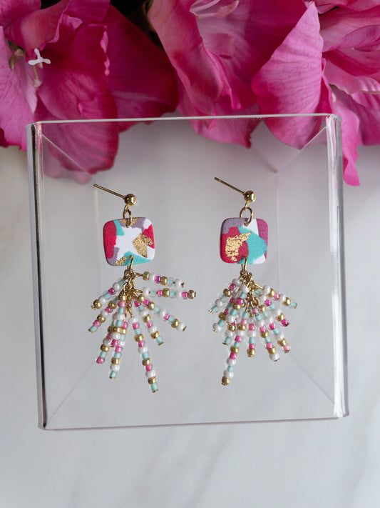 Spring Vibes Terrazzo | Beaded Dangles