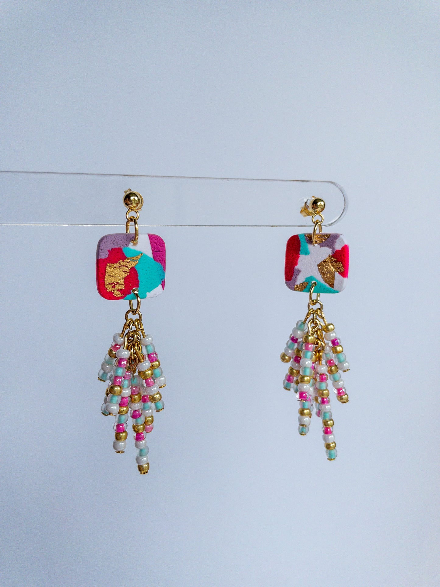 Spring Vibes Terrazzo | Beaded Dangles