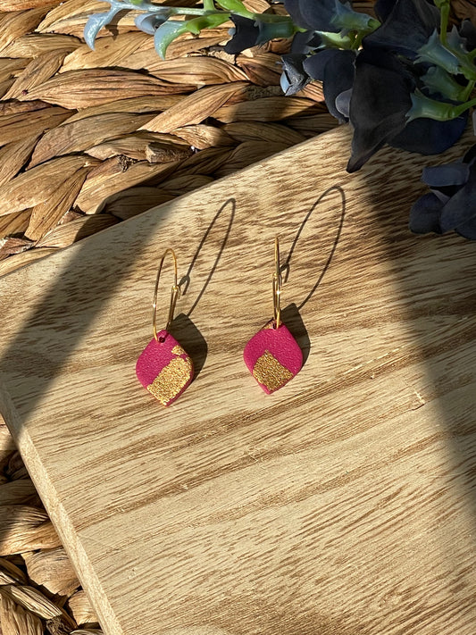 Raspberry & Gold | Bree (hoops)