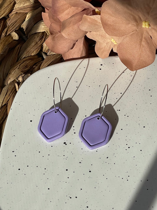 Periwinkle | Hexagon Hoops