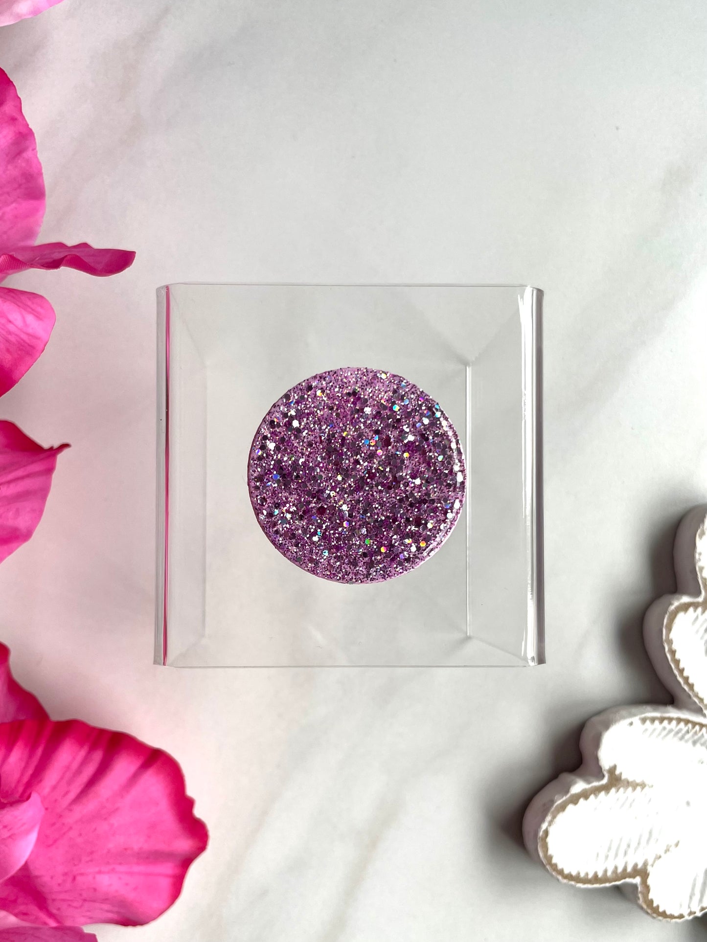 Pop-up Phone Grip | Pink Glitter