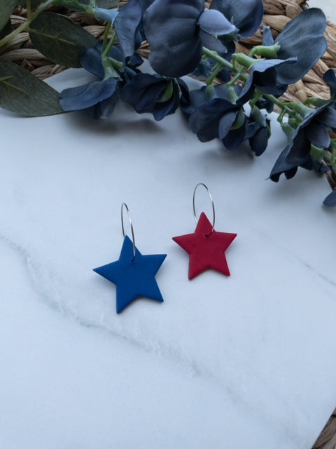 Independence Day | Mismatched Star Hoops