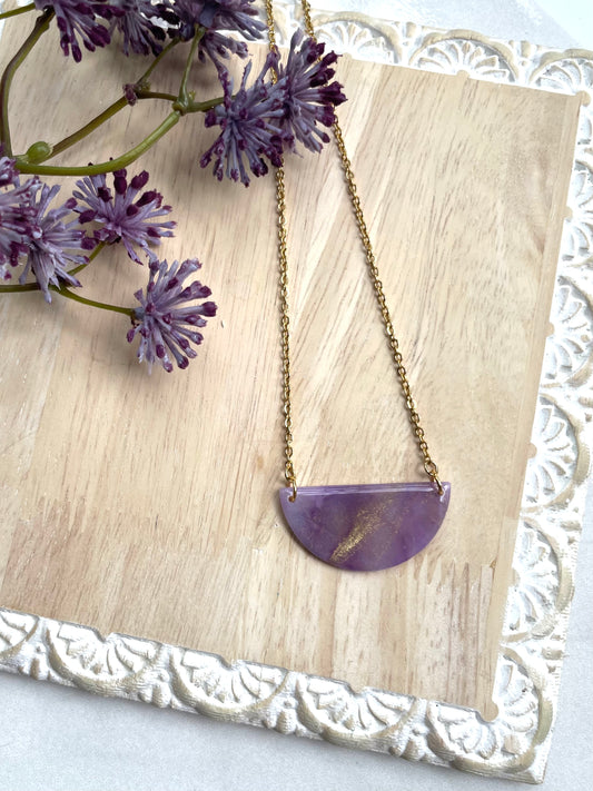 Pale Translucent Purple & Gold | Semi-circle