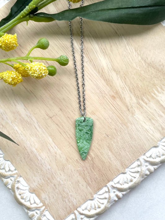 Green & White Marble | Medium Dagger